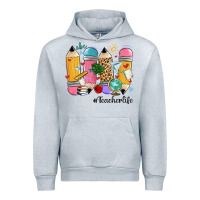 Heather Grey teacher life pencils Urban Hoodie - MaliasSmallBusiness
