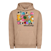 Pigment Burro teacher life pencils Urban Hoodie - MaliasSmallBusiness