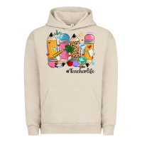 Pigment French Oak teacher life pencils Urban Hoodie - MaliasSmallBusiness