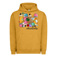Pigment Peanut Butter teacher life pencils Urban Hoodie - MaliasSmallBusiness