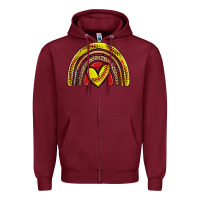 Burgundy softball rainbow Zipper Hoodie - Zillion Design Studio