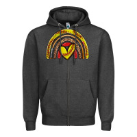 Charcoal Heather softball rainbow Zipper Hoodie - Zillion Design Studio
