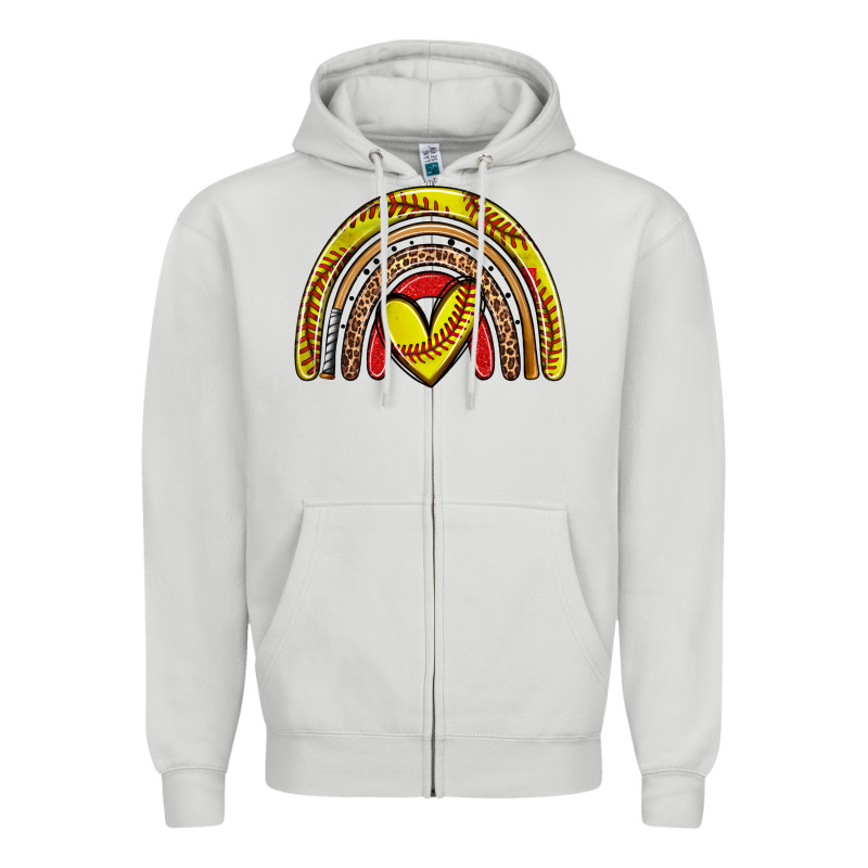 Softball Rainbow Zipper Hoodie by Zillion Design Studio | Teevron