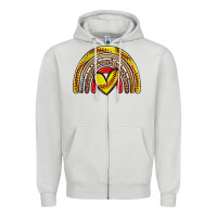 Dove Grey softball rainbow Zipper Hoodie - Zillion Design Studio