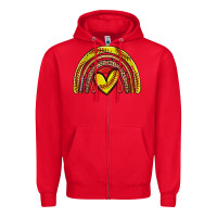 Red softball rainbow Zipper Hoodie - Zillion Design Studio