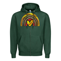 Sports Green softball rainbow Zipper Hoodie - Zillion Design Studio