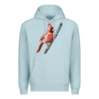 Blue Mist Northern Cardinal Bird Premium Hoodie - LillyAllenDesigns