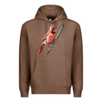 Chestnut Northern Cardinal Bird Premium Hoodie - LillyAllenDesigns