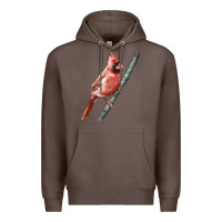 Coffee Northern Cardinal Bird Premium Hoodie - LillyAllenDesigns