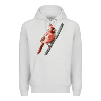 Dove Grey Northern Cardinal Bird Premium Hoodie - LillyAllenDesigns