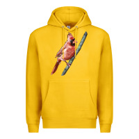 Lemon Northern Cardinal Bird Premium Hoodie - LillyAllenDesigns