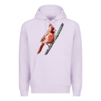 Lilac Northern Cardinal Bird Premium Hoodie - LillyAllenDesigns