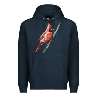 Navy Northern Cardinal Bird Premium Hoodie - LillyAllenDesigns