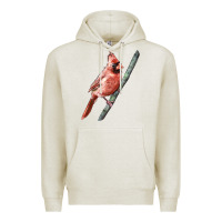 Oatmeal Heather Northern Cardinal Bird Premium Hoodie - LillyAllenDesigns