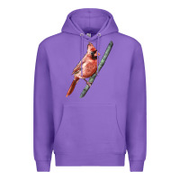 Purple Northern Cardinal Bird Premium Hoodie - LillyAllenDesigns