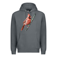 Rock Northern Cardinal Bird Premium Hoodie - LillyAllenDesigns