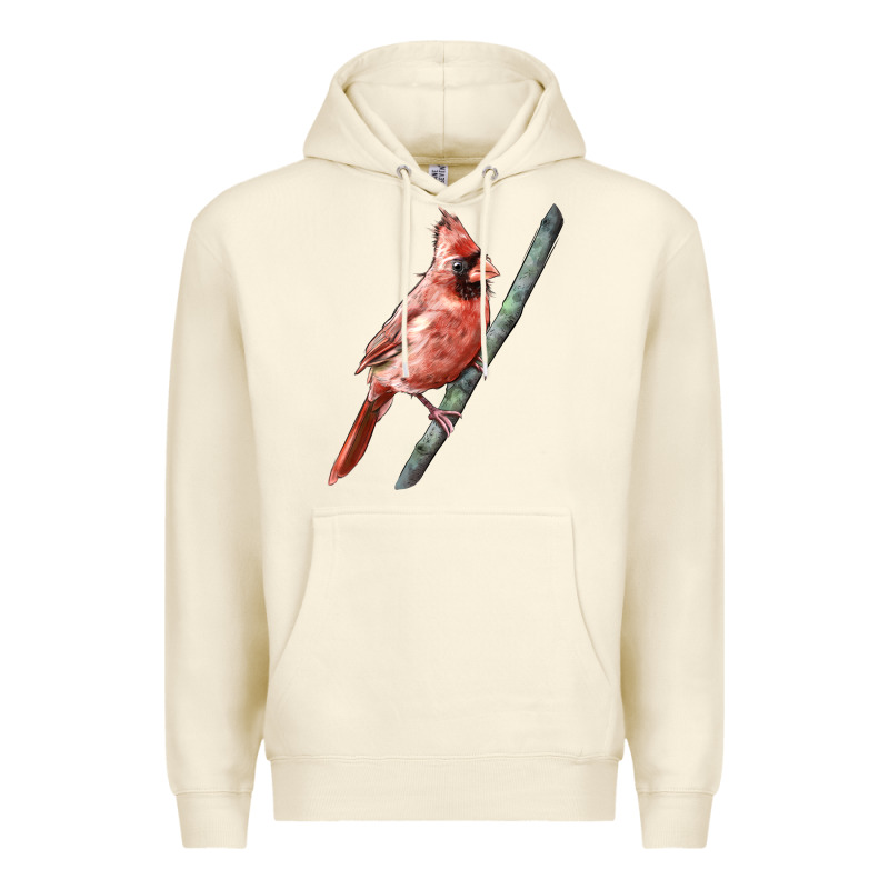Northern Cardinal Bird Premium Hoodie by LillyAllenDesigns | Teevron