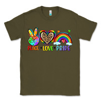 Army Green peace love pride Classic Tee - Zillion Design Studio