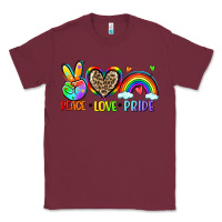 Burgundy peace love pride Classic Tee - Zillion Design Studio