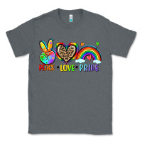 Charcoal Heather peace love pride Classic Tee - Zillion Design Studio