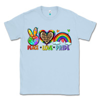 Dusty Blue peace love pride Classic Tee - Zillion Design Studio