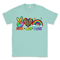 Seafoam peace love pride Classic Tee - Zillion Design Studio