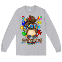 Moon Dust messy bun autism mom Long Sleeve Tee - RanaPortraitStore