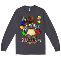 Smoke messy bun autism mom Long Sleeve Tee - RanaPortraitStore
