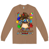 Toasted Coconut messy bun autism mom Long Sleeve Tee - RanaPortraitStore