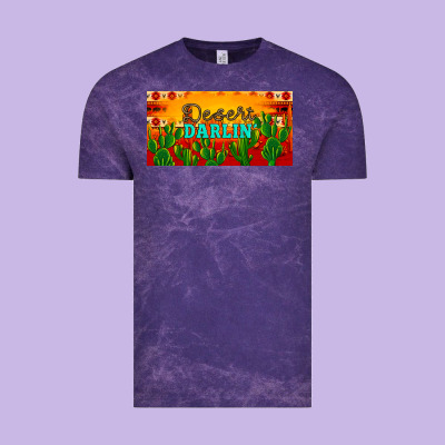 Desert Darlin' Aztec Desert Sunset License Plate Vintage Tee Designed By Artiststas