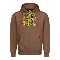 Chestnut softball brushstroke Zipper Hoodie - Zillion Design Studio