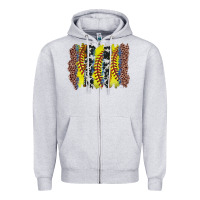 Heather Grey softball brushstroke Zipper Hoodie - Zillion Design Studio
