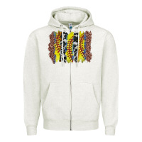 Oatmeal Heather softball brushstroke Zipper Hoodie - Zillion Design Studio
