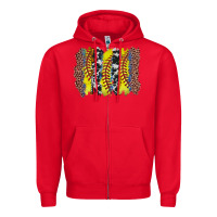 Red softball brushstroke Zipper Hoodie - Zillion Design Studio