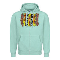 Seafoam softball brushstroke Zipper Hoodie - Zillion Design Studio