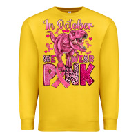In October We Wear Pink Dinosaur Premium Sweatshirt | Teevron
