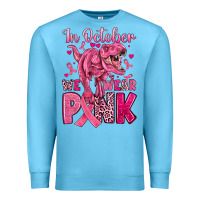 Ocean Blue in october we wear pink dinosaur Premium Sweatshirt - JahusDesignShop