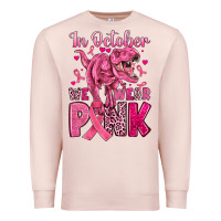 Pale Pink in october we wear pink dinosaur Premium Sweatshirt - JahusDesignShop