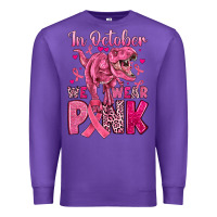 Purple in october we wear pink dinosaur Premium Sweatshirt - JahusDesignShop