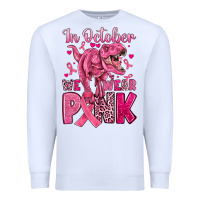 White in october we wear pink dinosaur Premium Sweatshirt - JahusDesignShop