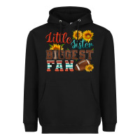 Black little sister biggest fan american football Heavyweight Hoodie - HRA Design Shop