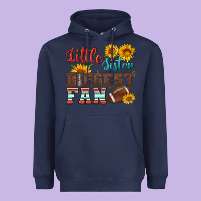 Little Sister Biggest Fan American Football Heavyweight Hoodie Designed By Hra Design Shop