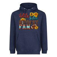 Navy little sister biggest fan american football Heavyweight Hoodie - HRA Design Shop
