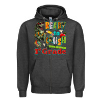 Charcoal Heather ready to crush first grade Zipper Hoodie - texasbilliewilder