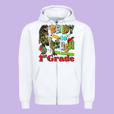 Ready To Crush First Grade Zipper Hoodie Designed By Texasbilliewilder