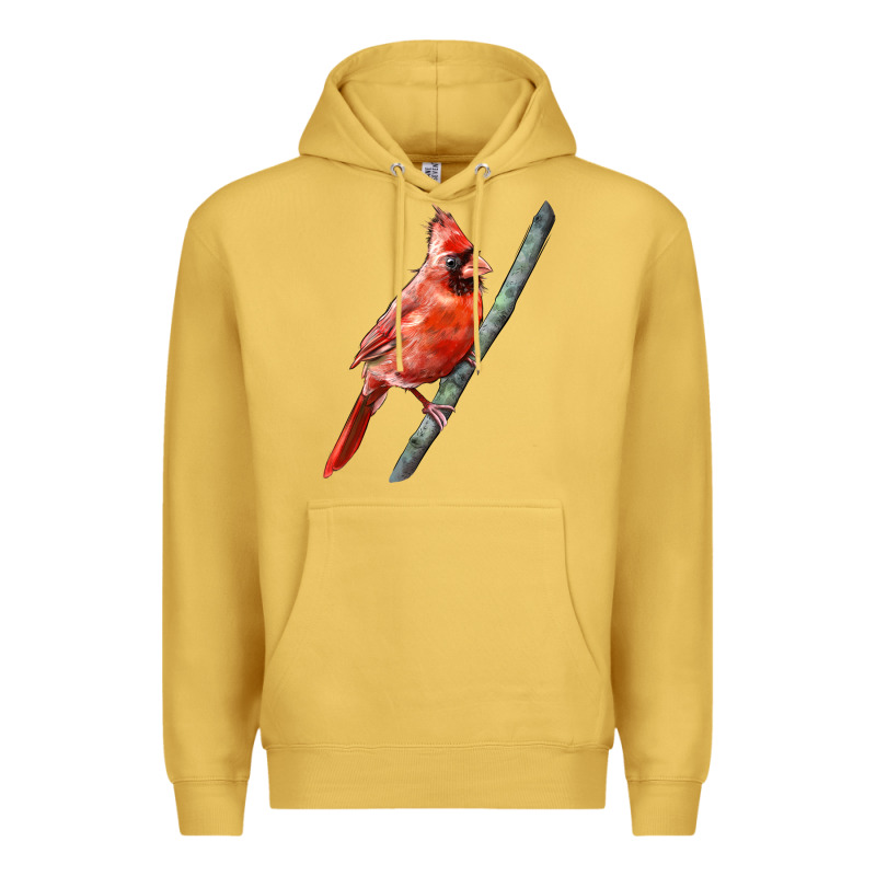 Northern Cardinal Bird Premium Hoodie by LillyAllenDesigns | Teevron