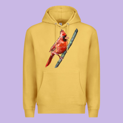 Northern Cardinal Bird Premium Hoodie Designed By Lillyallendesigns