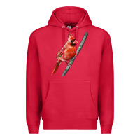 Cardinal Northern Cardinal Bird Premium Hoodie - LillyAllenDesigns