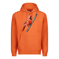 Carrot Northern Cardinal Bird Premium Hoodie - LillyAllenDesigns