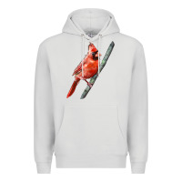 Dove Grey Northern Cardinal Bird Premium Hoodie - LillyAllenDesigns